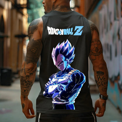 Dragon Ball Z Super Blue Vegeta American Retro Fitness Prsluk Y2K Harajuku stil za proljeće i ljeto Nova muška majica za svakodnevno nošenje