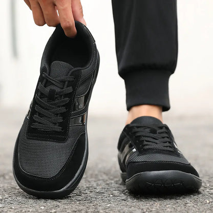 Zapatillas de hombre de puntera ancha, de moda, con suela blanda y horma ancha, calzado informal para exterior, unisex, de malla, tipo «barefoot», tenis de hombre