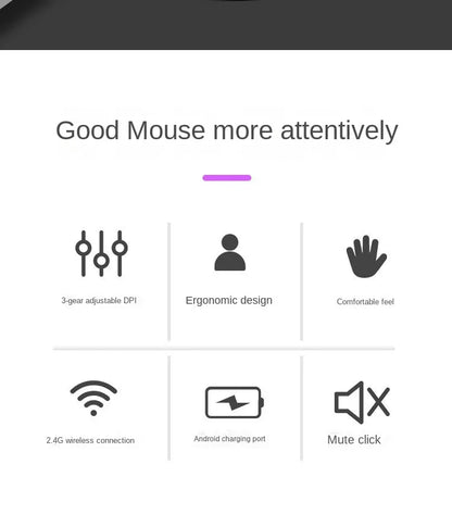 BTS-908 Hot Selling Rechargeable Vertical Mice Ergonomic Wireless Mouse 2.4G USB Receiver 1600 Adjustable DPI 6 Buttons Mouse