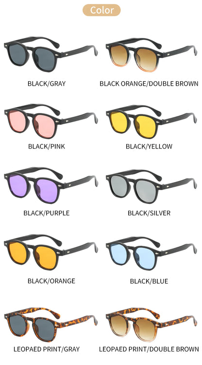 Vintage Oval Classic 4 Small Ding Stylish Decorative Sunglasses for Men and Women