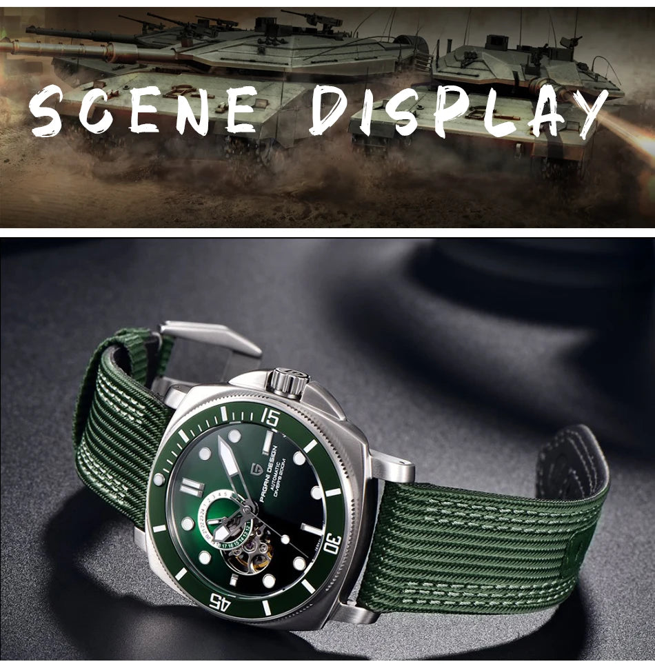 PD1736 PAGANI DESIGN 2025 Men Automatic Mechanical Watches Casual Fashion Sapphire Stainless Steel Diving TMI NH39 Reloj Hombre