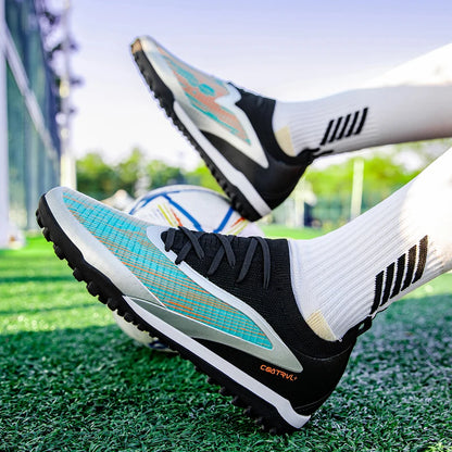 New Men's Soccer Shoes Professional Society Turf Training Football Field Boots Non-Slip TF/FG Indoor Football Shoes Sizes 32-45