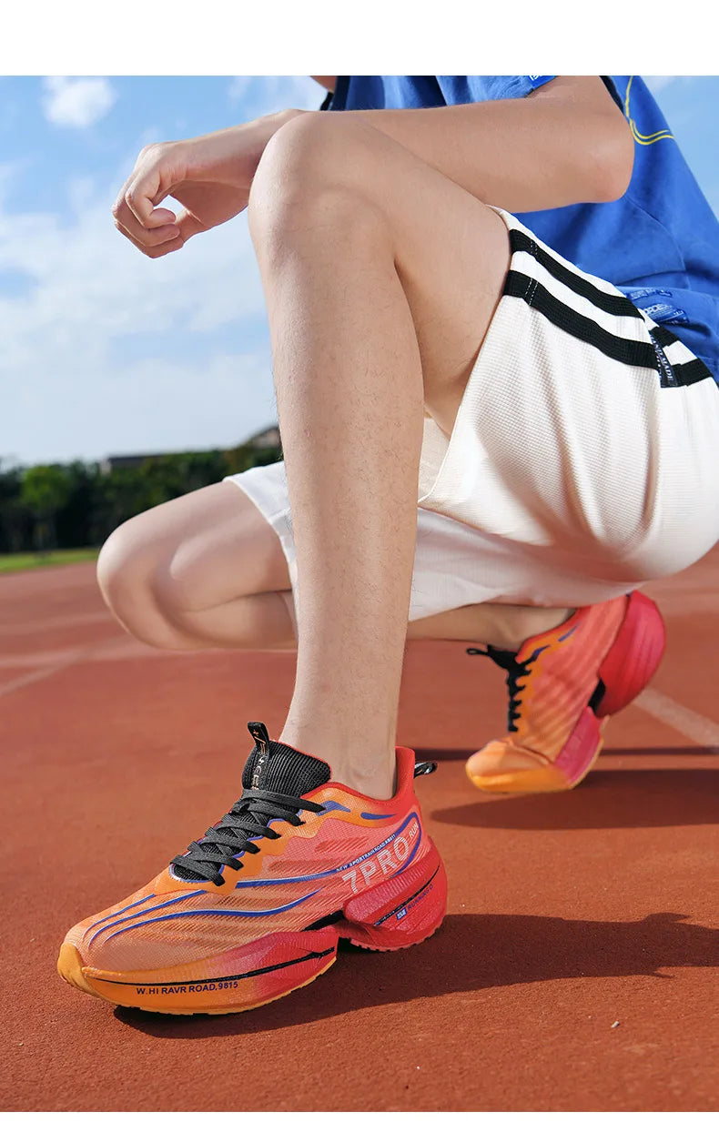 NEW Sports Running Shoes Men Marathon Breathable Comfortable Women Athletic Training Outdoor Sneakers Air Cushion Carbon Plate