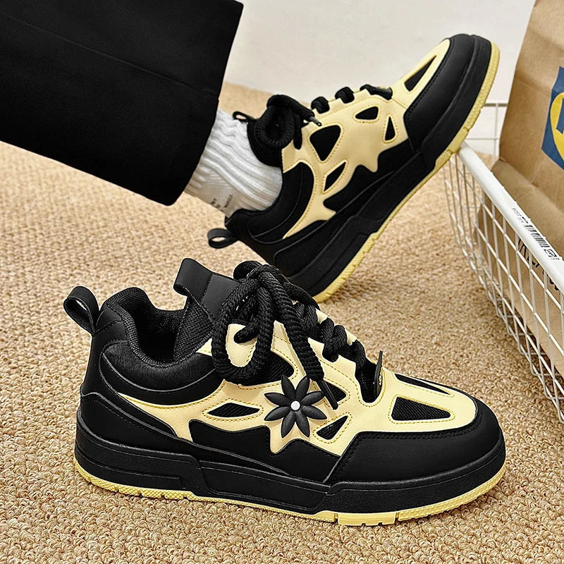 Fashion Mens Shoes Trend Street Skateboard Shoes Man Luxury Brand Training Sneakers Mesh Breathable Casual Shoes Tenis Masculino