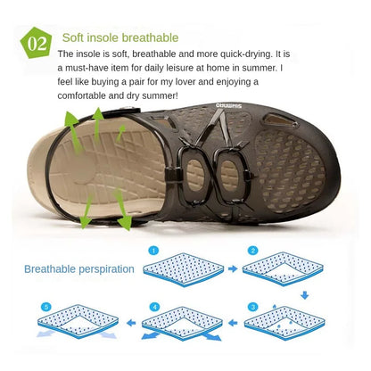 Men's Summer Outdoor Fishing Shoes, Anti Slip Lightweight Casual Beach Sandals, Durable Thick Soled Shoes for Home Use