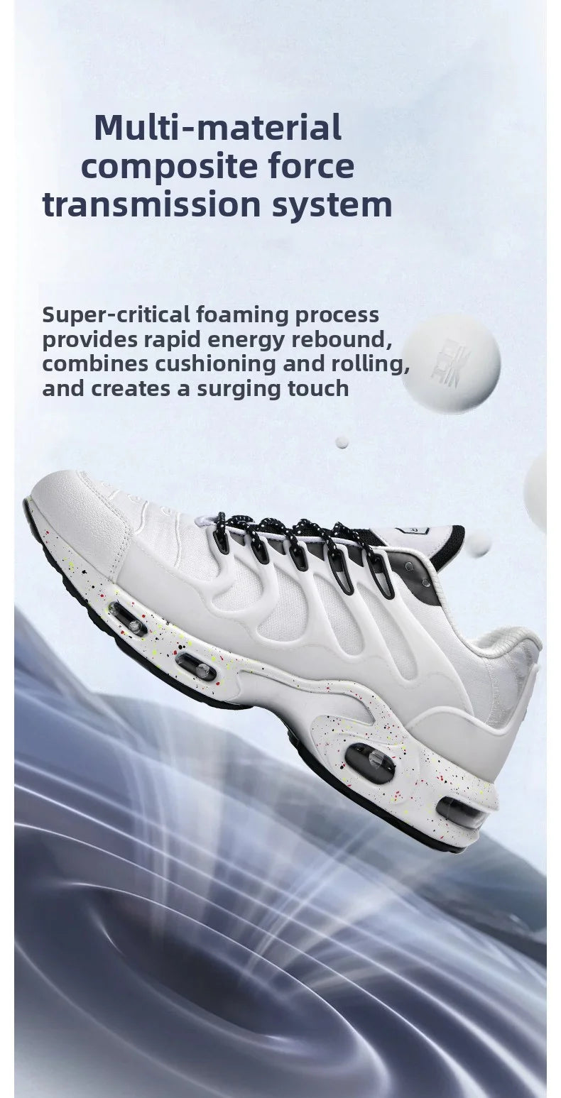 Men's air cushioned running shoes, marathon sports, breathable and lightweight, women's comfortable and non slip casual shoes