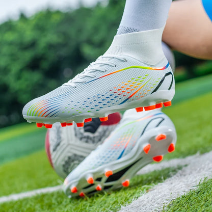 Herren-Fußballschuhe Herren-Rasen-Fußballschuhe, atmungsaktiv, weich, Outdoor-Fußballschuhe, Stollen, lange Spikes, bequeme Trainings- und Sportschuhe für Herren