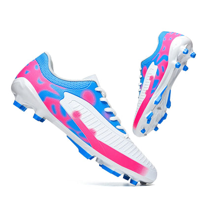 Chaussures de football pour hommes, modèle AG FG, semelle absorbant les chocs, tige en polyuréthane confortable, crampons pour les compétitions et l’entraînement quotidien.