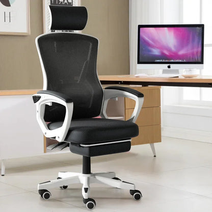 Chaise de jeu ergonomique pour ordinateur, avec dossier inclinable et hauteur réglable, idéale pour les étudiants, les dortoirs et les bureaux à domicile.