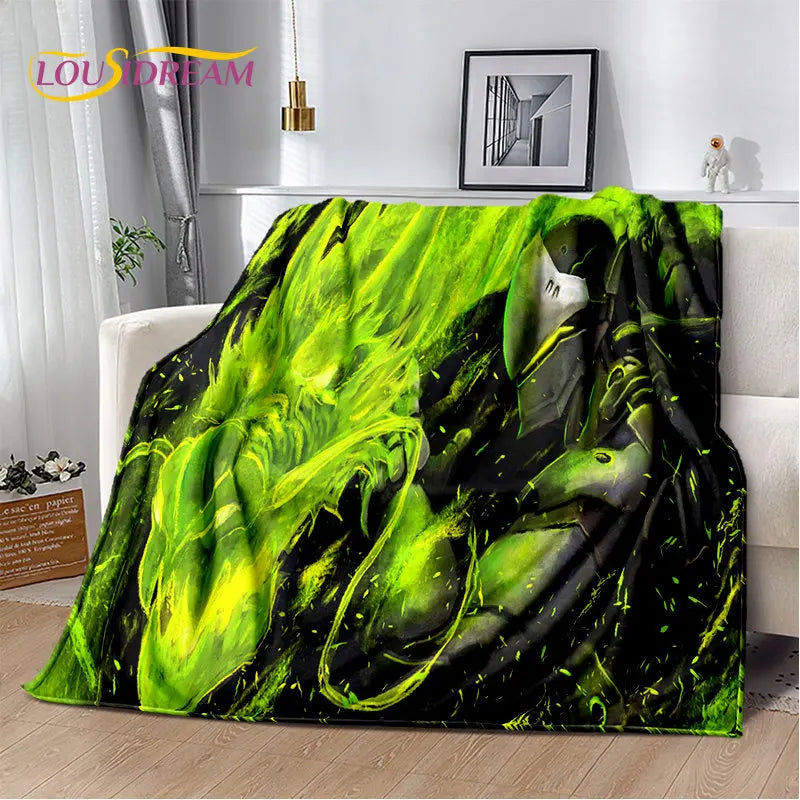 Overwatch Game Gamer D.Va Reaper Soft Plush Blanket, Flannel Blanket Throw Blanket for Living Room Bedroom Bed Sofa Picnic Kid 3D