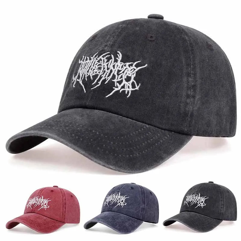 Unisex Letter Embroidery Washed Baseball Caps Spring Autumn Outdoor Adjustable Casual Hats Sunscreen Hat Sports Cap