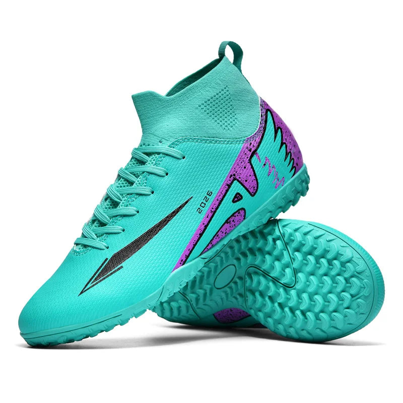 Chaussures de Football pour hommes et femmes, chaussures de sport en plein air, chaussettes ultralégères, antidérapantes, baskets de Futsal, nouvelle mode