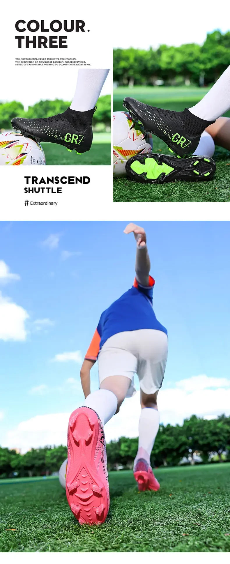 TF Long Stud Training Football Cleats Wear Resistant Breathable Firm Ground Outdoor Match Training Sports Footwear