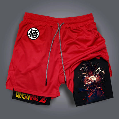 Dragon Ball GOKU Vegeta Anime Printed Double Layer Shorts 2026 American Summer Men's and Women's Quick Dry Fashion Sports Shorts