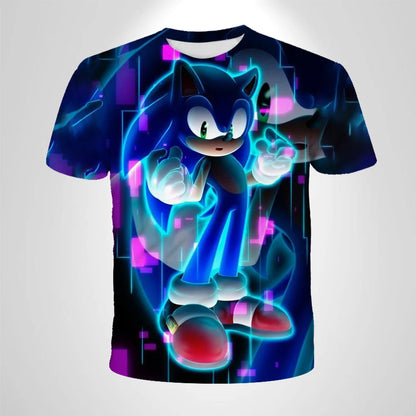 206 Sonic The Hedgehog – anime – oddychająca koszulka dla chłopców, odzież dziecięca, odzież codzienna, oddychający, cienki krój, koszulka unisex