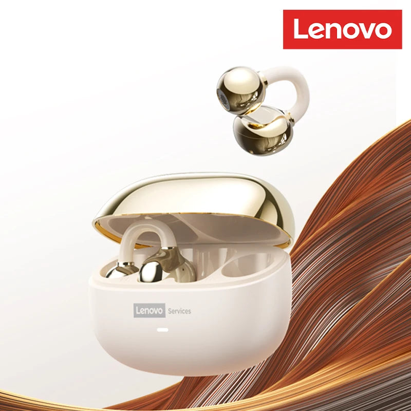 Lenovo LE302 Wireless Bluetooth 6.0 Headset Long Battery Life Sports Ear Clip Earphones HIFI Stereo Noise Cancelling Headphones