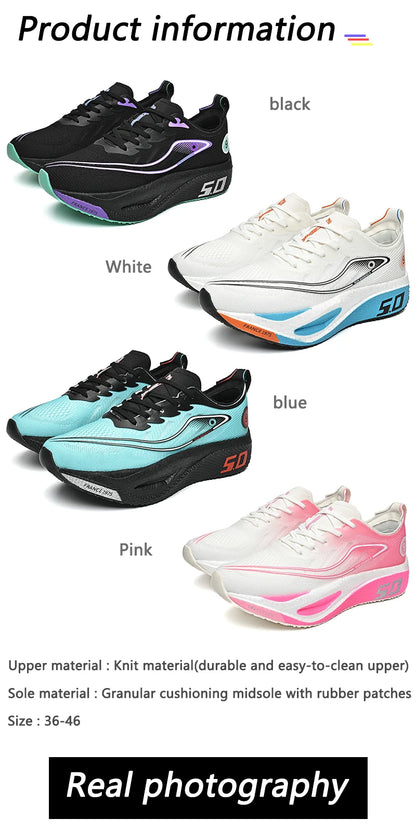 New Sports Shoes for Men&Women, Running Sneakers, Carbon Plate, Male Marathon Racing, Shock-absorbing, Athletics Training Shoes