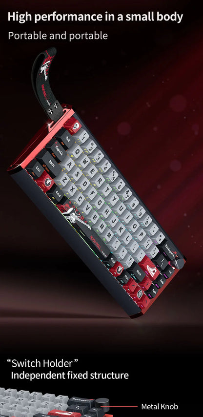 Tastiera magnetica SKYLOONG GK61/GK68 HE con case in alluminio, 8000hz, RT0.01mm, Rapid Trigger, keycap PBT, retroilluminazione RGB, tastiera gaming cablata