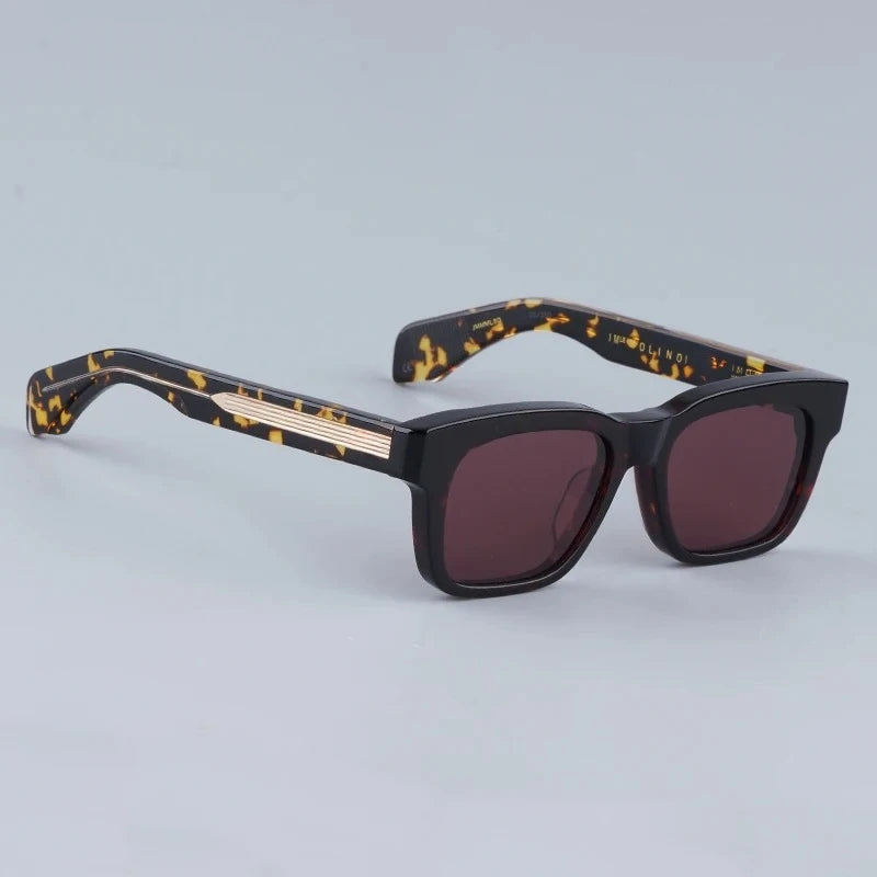 JMM Molino Square Sunglasses with Rivet Handmade Classical Vintage Acetate Designer Brand Prescription Eyeglasses with Case