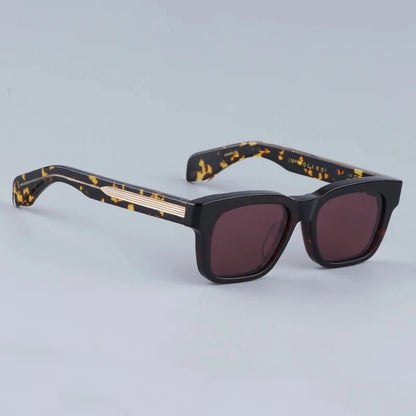 JMM Molino Square Sunglasses with Rivet Handmade Classical Vintage Acetate Designer Brand Prescription Eyeglasses with Case