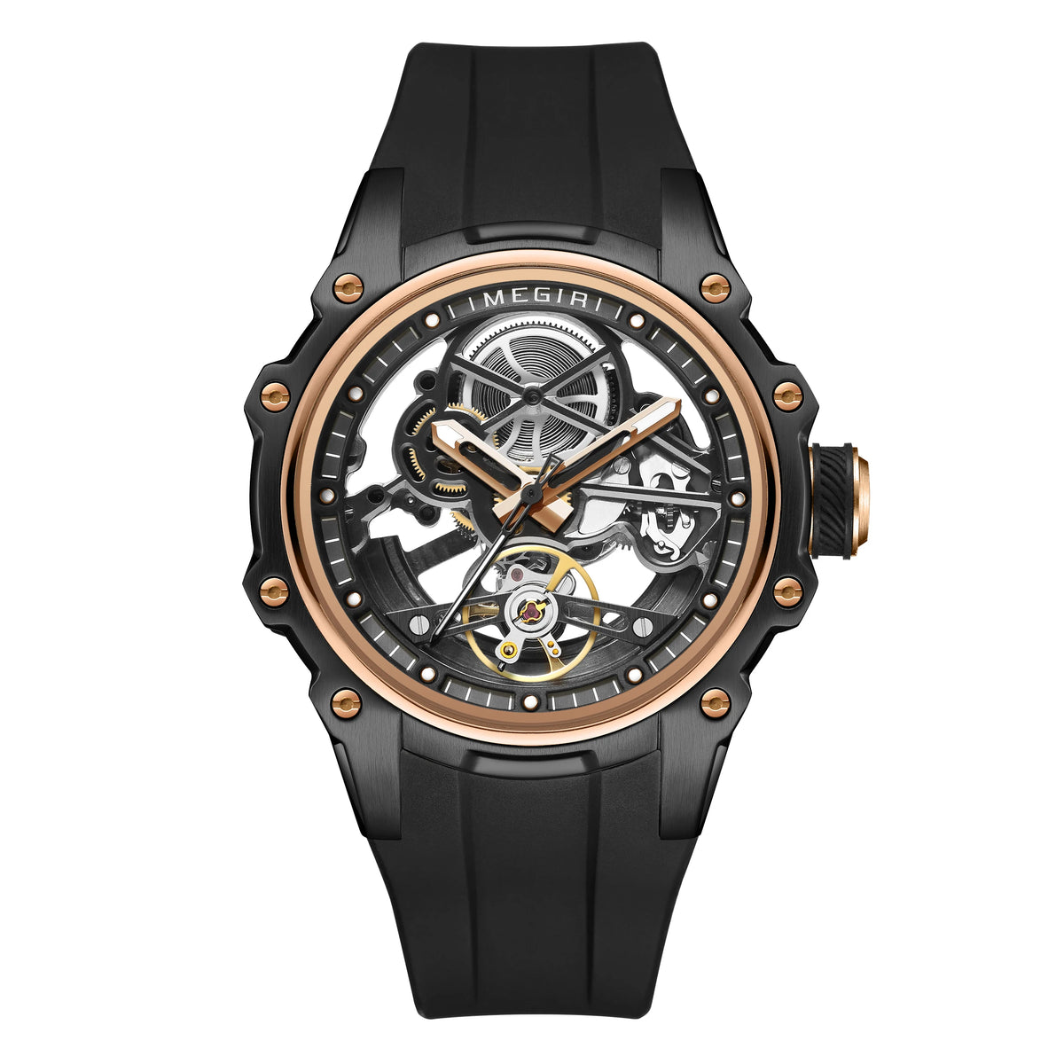 MEGIR Fashion Men's Full Automatic Watches Hollow Out Luminous Sports Mechanical Watch Waterproof Wristwatches Reloj Hombre 2243