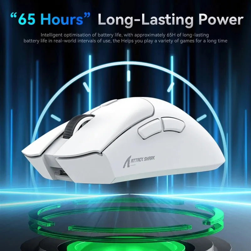 Attack Shark R1 Wireless Mouse for Gaming 1000 Hz PAW3311 Sensor,Rechargeable,Bluetooth Tri-mode,Ergonomic
