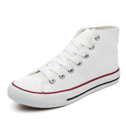 Baskets montantes classiques confortables, chaussures de sport plates, chaussures de marche confortables, mode respirante, toile de loisirs canisée, nouveau