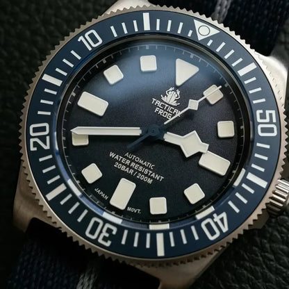Relógio Mecânico Tactical Frog FXD V4, Movimento Automático NH35, Titânio, para Homem, 200m à Prova de Água, Safira, Luminoso, 42mm